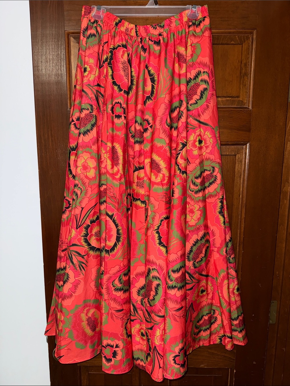 Christian Siriano Coral Floral Maxi Skirt sz medium NWT
